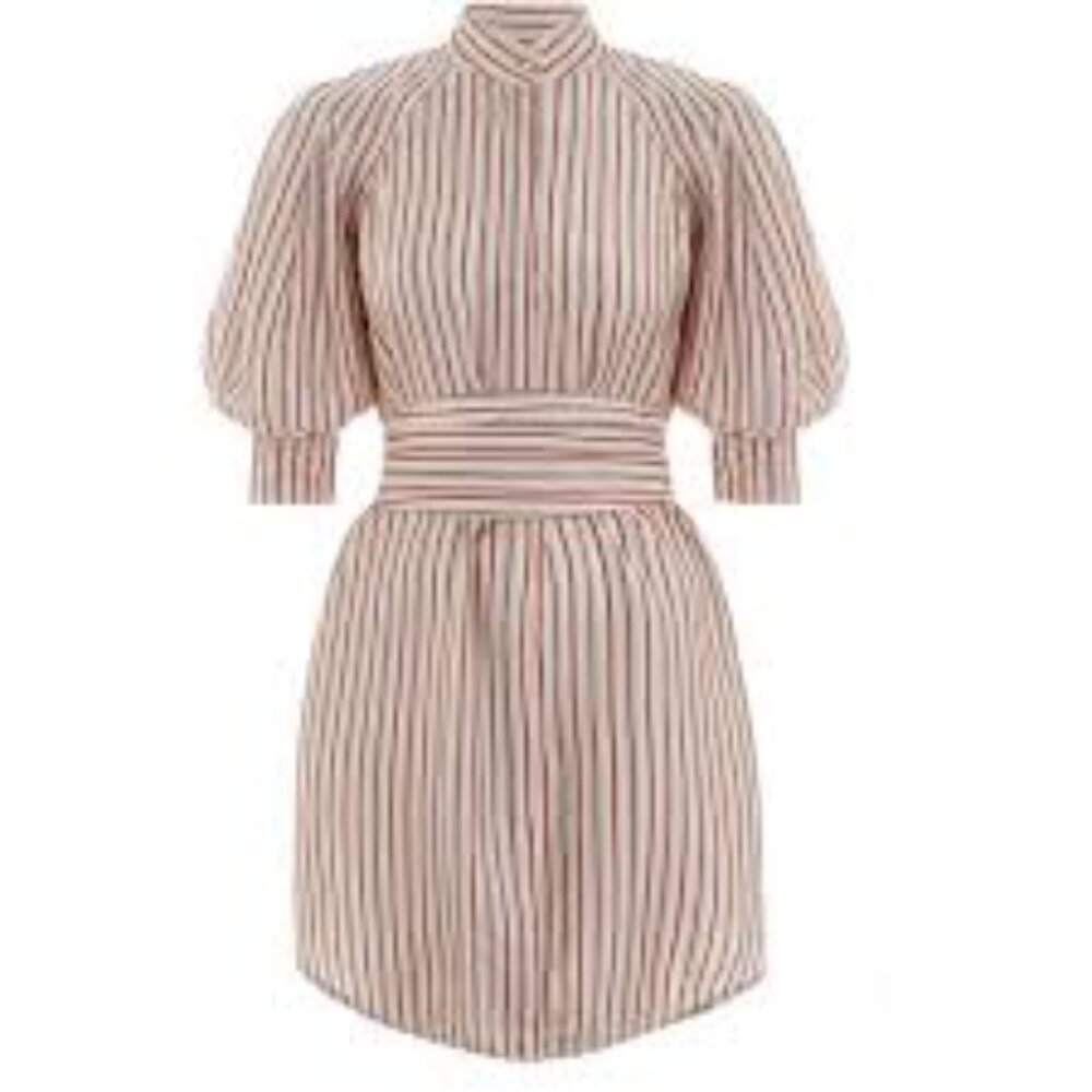 Zimmermann Painted Heart Silk Stripe Dress 1 small mini